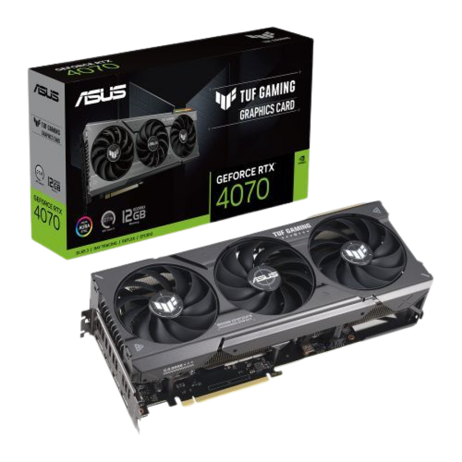 Asus TUF GAMING RTX4070, PCIe4, 12GB DDR6X, HDMI, 3 DP, 2505MHz Clock, RGB Lighting