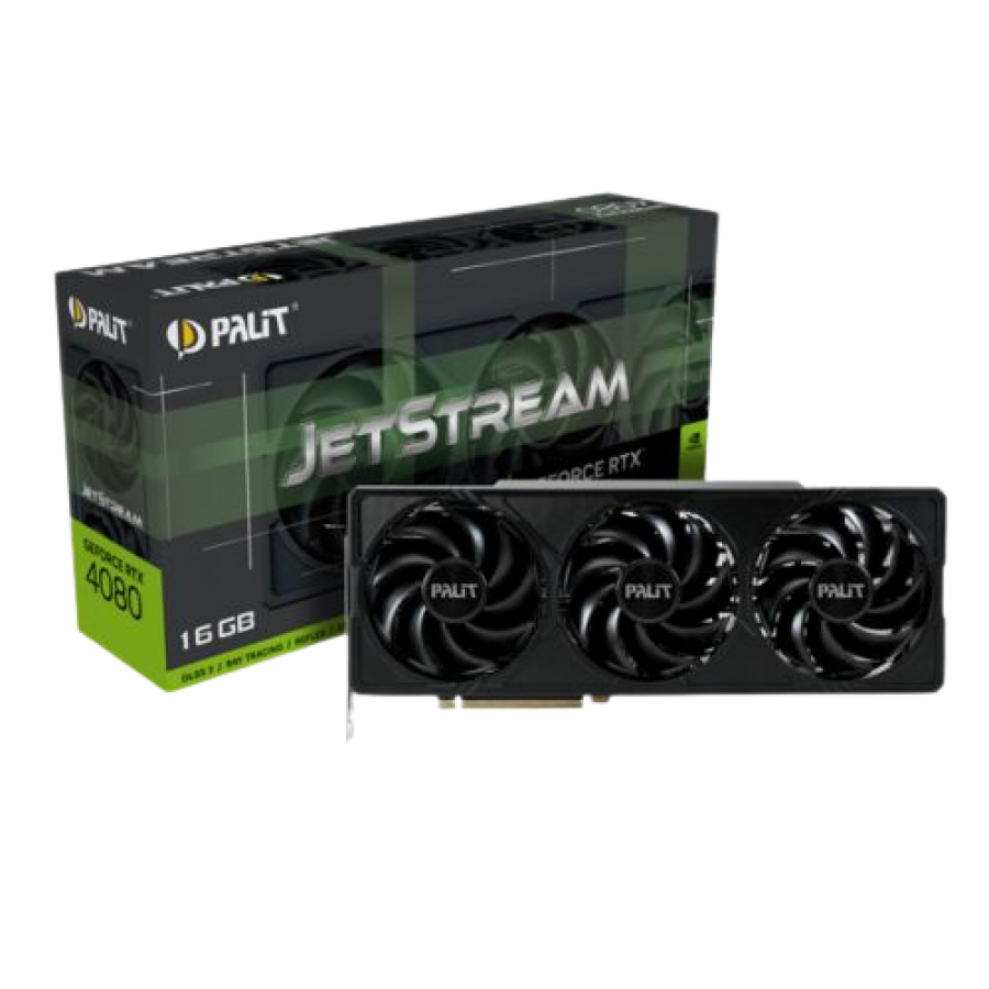 Palit RTX4080 JetStream, PCIe4, 16GB DDR6X, HDMI, 3 DP, 2505MHz Clock