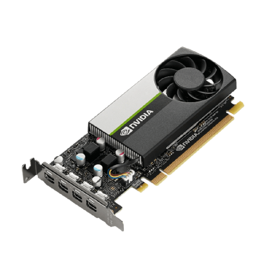 PNY NVidia T1000 Professional Graphics Card/4GB DDR6/4 miniDP 1.4/4 x DP adapters/Low Profile (Bracket Included)