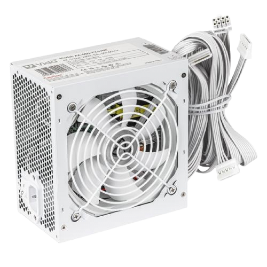 Vida Lite 650W ATX PSU, Fluid Dynamic Ultra-Quiet Fan, PCIe, Flat White Cables, Power Lead Not Included, White