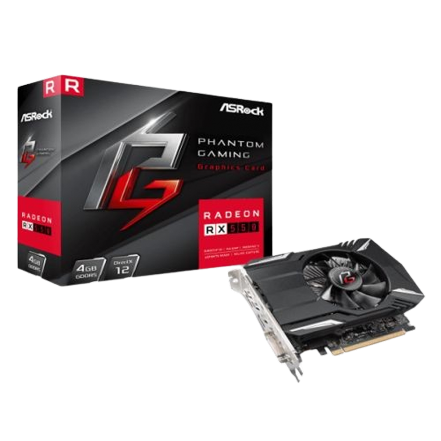 Brand New Asrock RX550 Phantom Gaming 4G, 4GB DDR5, DVI, HDMI, DP, 1100MHz Clock