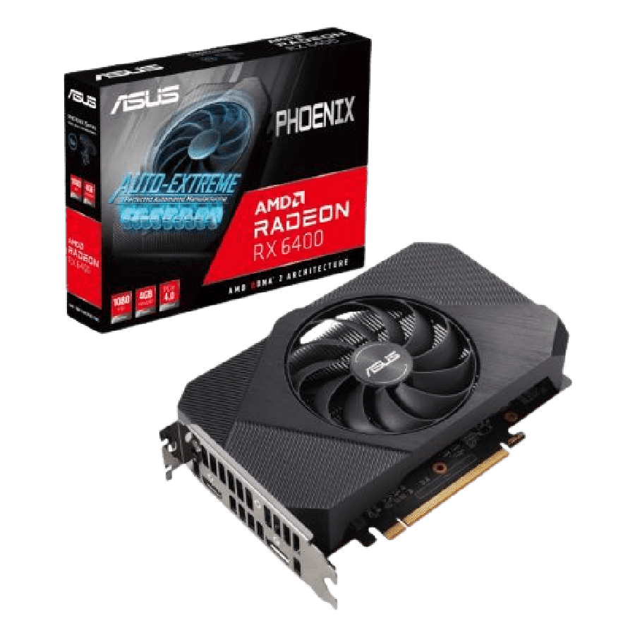 Asus Phoenix RX6400, 4GB DDR6, PCIe4, HDMI, DP, 2321MHz Clock, Compact Design