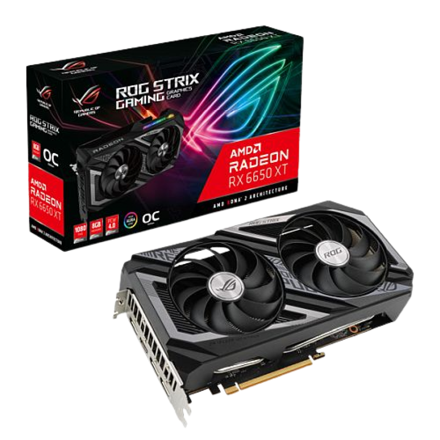 Asus ROG STRIX RX6650 XT V2 OC, 8GB DDR6, PCIe4, HDMI, 3 DP, 2694MHz Clock, RGB, Overclocked