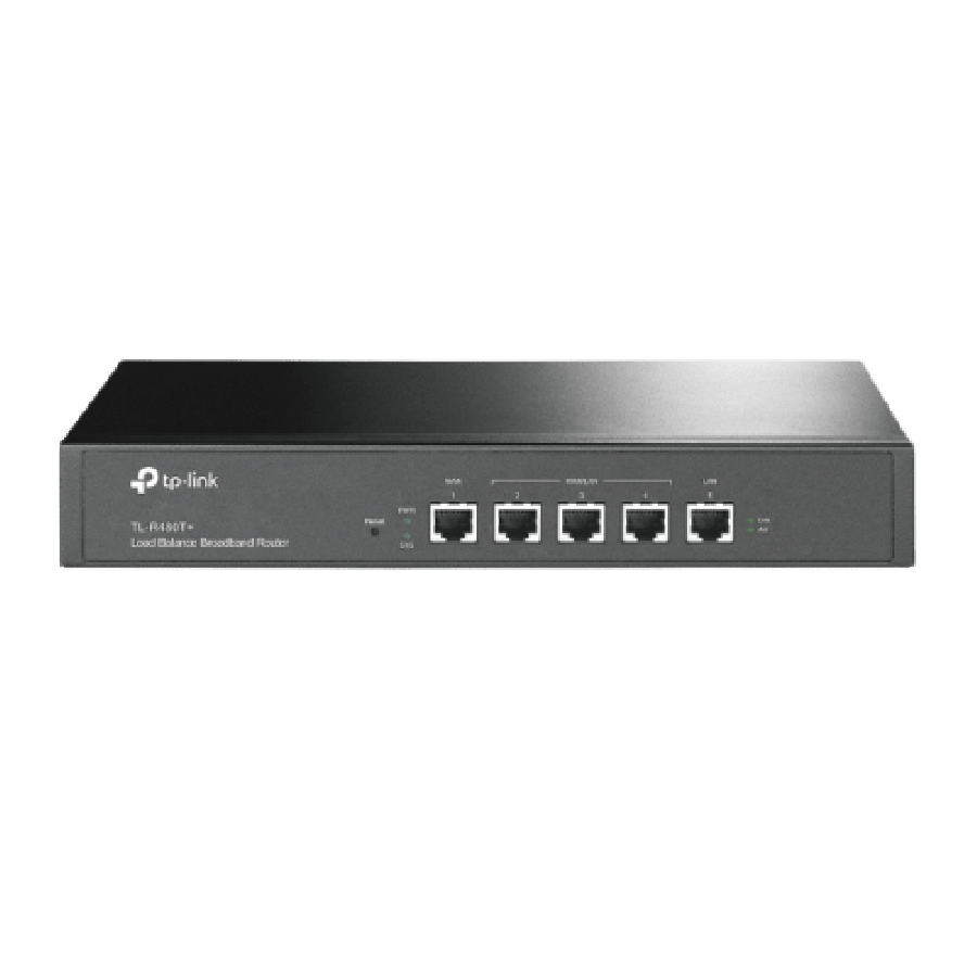 TP-LINK (TL-R480T+ V9) Load Balance Broadband Router/ 1 WAN/ 1 LAN/ 3 Changeable WAN/LAN Ports/ Captive Portal