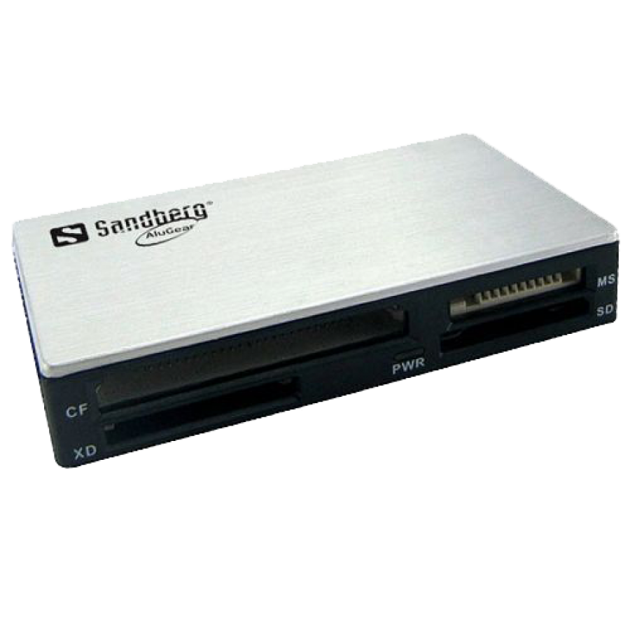 Sandberg (133-46) External Multi Card Reader, USB Powered, Black & White, 5 Year Warranty