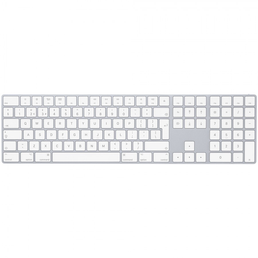 Refurbished Apple MRMH2B Magic Wireless Keyboard with Numeric Keypad British English (Silver), A