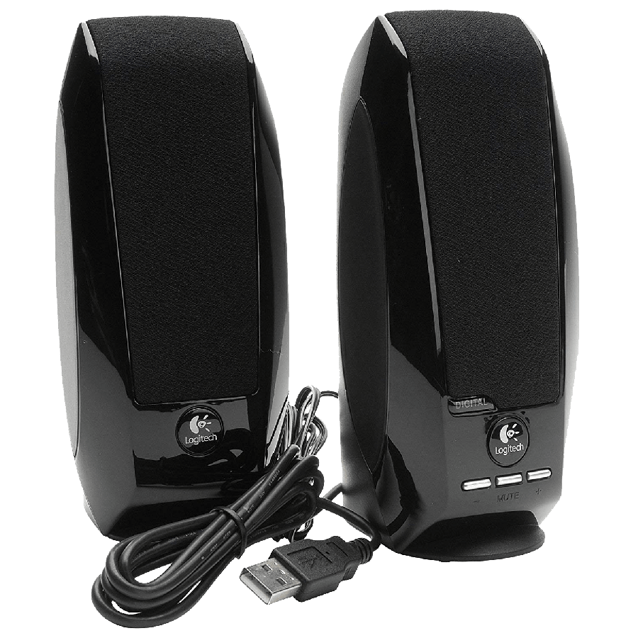 Logitech S150 2.0 Digital Speaker System, 5W RMS, Black, USB, Brown Box