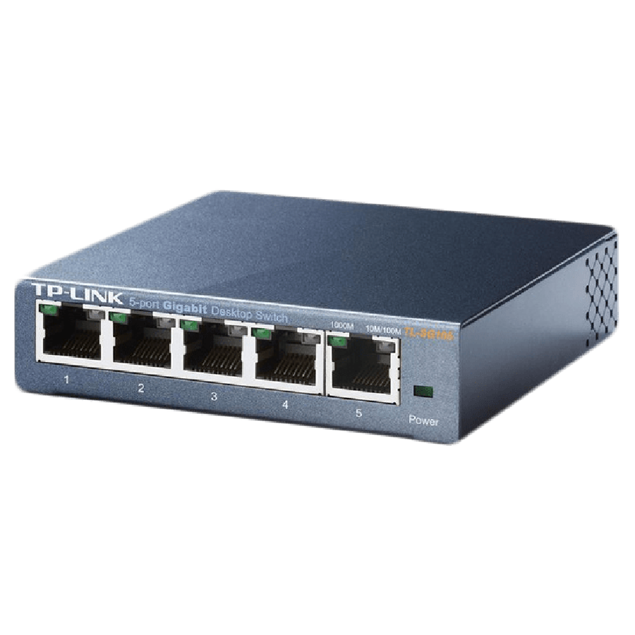 TP-Link (LS105G) 5-Port Gigabit Unmanaged Desktop LiteWave Switch, Steel Case