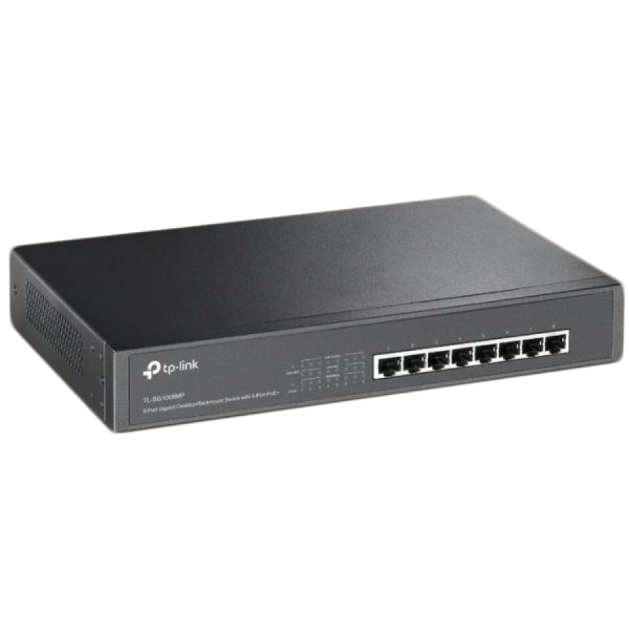 TP-Link (TL-SG1008MP) 8-Port Gigabit Unmanaged Desktop/Rackmount Switch, 8-Port PoE+, Metal