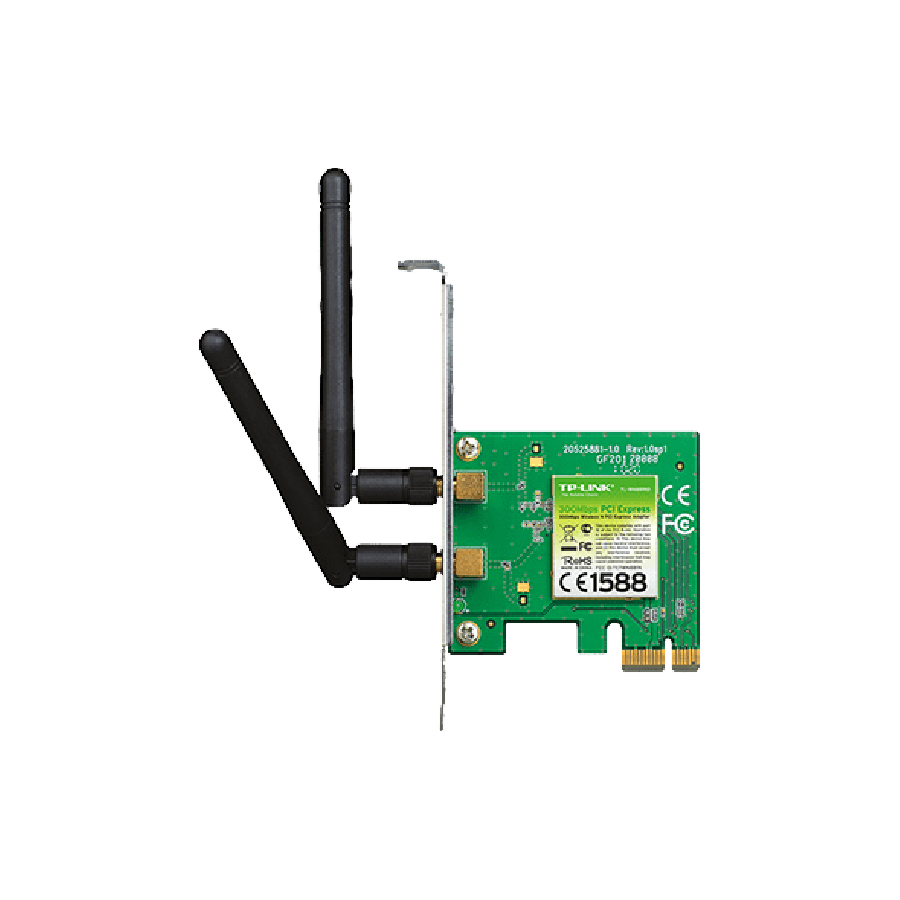 TP-LINK (TL-WN881ND) 300Mbps Wireless N PCI Express Adapter, 2 Detachable Antennas, Low Profile Bracket