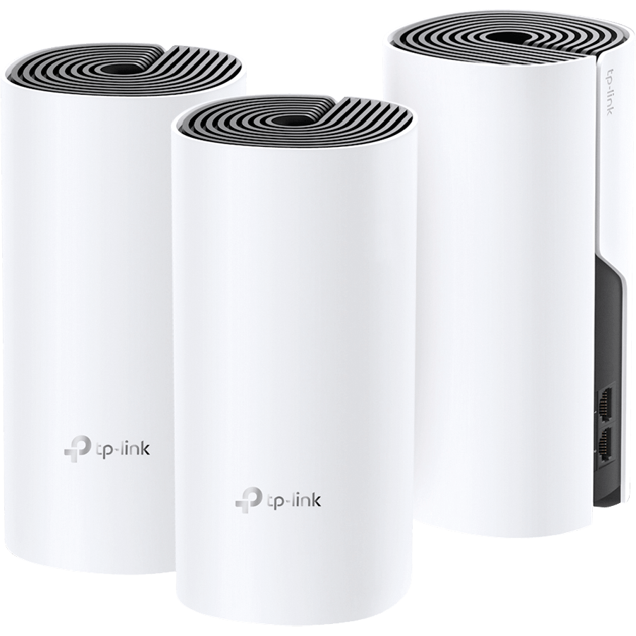 TP-Link (DECO M4) Whole-Home Mesh Wi-Fi System, 3 Pack, Dual Band AC1200, 2 x LAN on each Unit