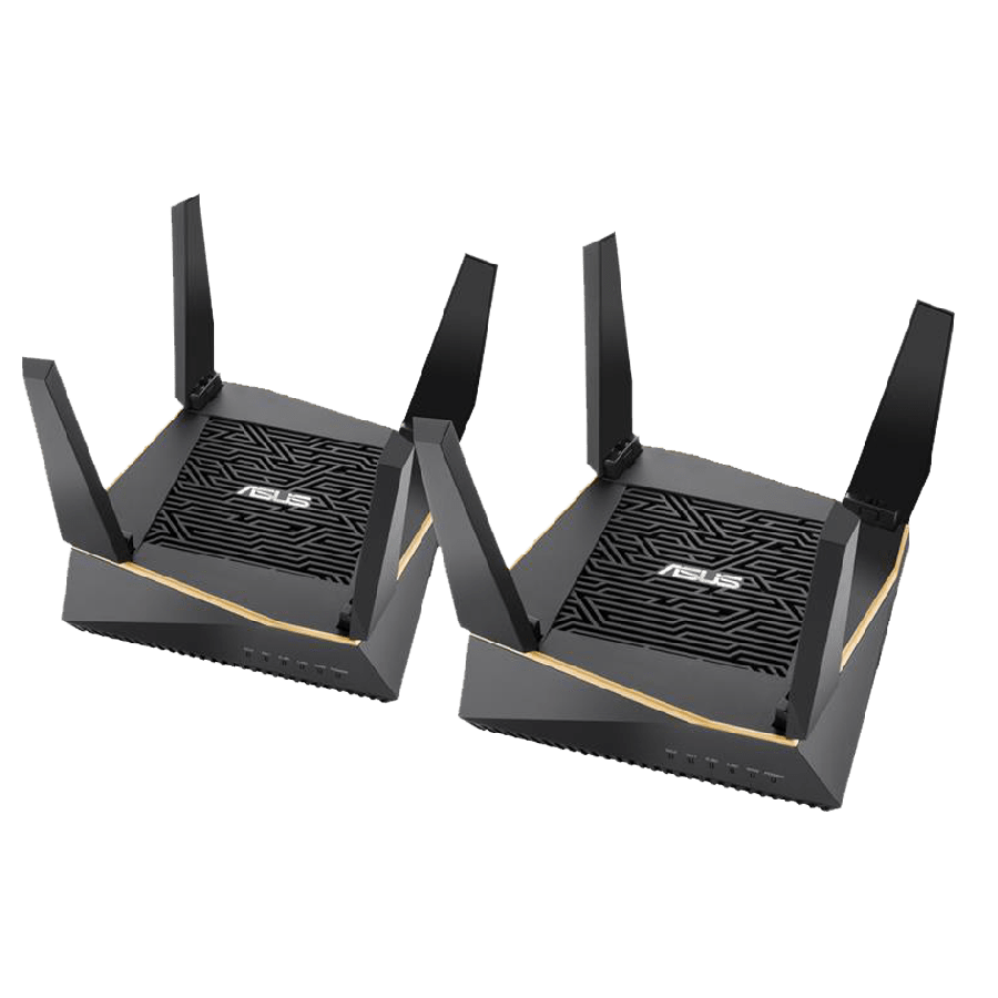 Asus (RT-AX92U) AiMesh WiFi System, AX6100 (400+867+4804) Tri-Band, 802.11ax, AiProtection Pro, Flexible SSID