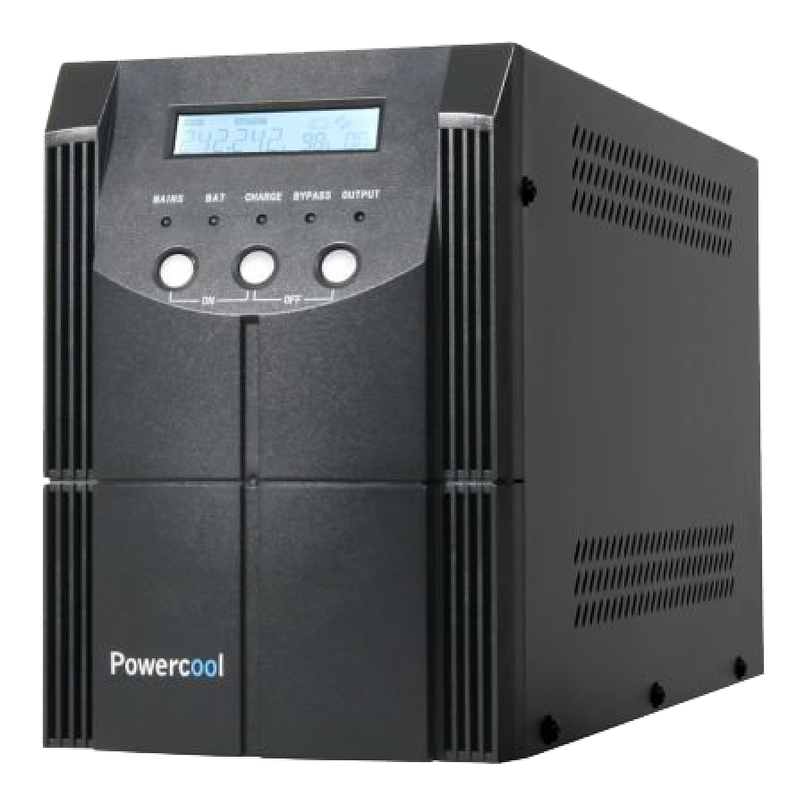 Powercool 2000VA Smart UPS, 1200W, LCD Display, 2 x UK Plug, 2 x RJ45, 4 x IEC, USB