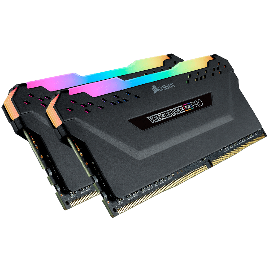 Corsair Vengeance RGB Pro 16GB Memory Kit (2 x 8GB), DDR4, 3200MHz (PC4-25600), CL16, XMP 2.0, Black