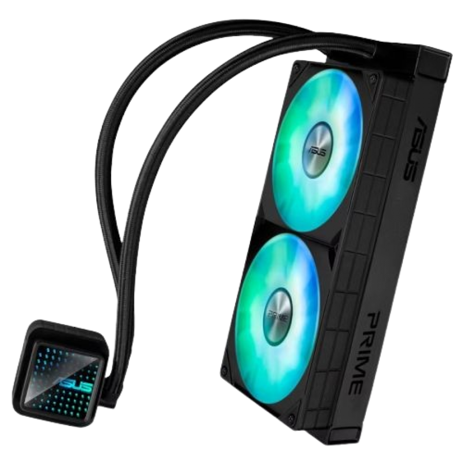 Asus PRIME LC 240 ARGB 240mm Liquid CPU Cooler, ARGB Fans, Customisable Infinity Mirror Lenses