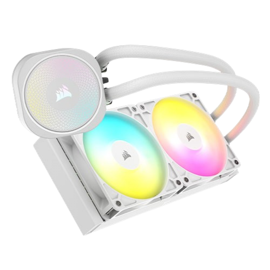 Corsair NAUTILUS 240 RS ARGB Liquid CPU Cooler, RS120 ARGB Magnetic Dome Fans, RGB Pump, Daisy-Chain Connections, White