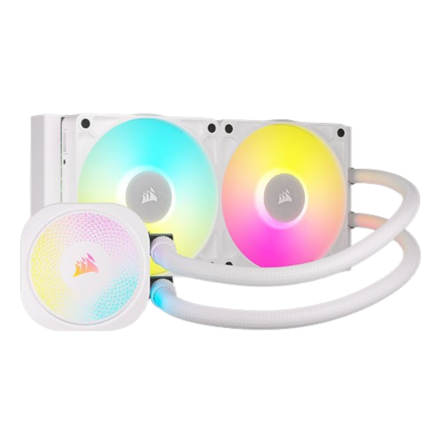Corsair iCUE LINK TITAN 240 RX RGB Liquid CPU Cooler, RX120 RGB Magnetic Dome Fans, 20 LED Pump Head, iCUE LINK Hub Included, White