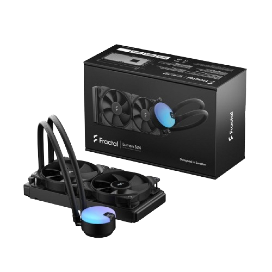 Fractal Design Lumen S24 V2 240mm Liquid CPU Cooler, ARGB Pump, 2x 12cm PWM Fans