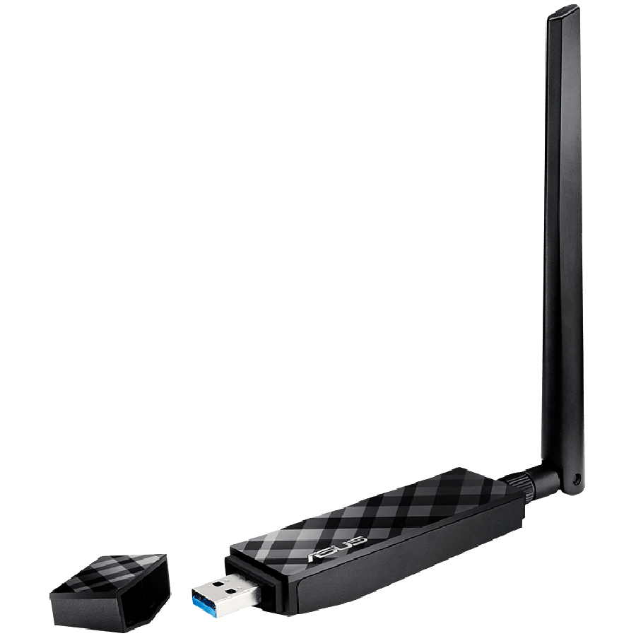Asus (USB-AC56) AC1200 (400+867) Wireless Dual Band USB Adapter, USB 3.0, External Antenna - Black