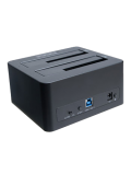 Akasa (DuoDock X3) Dual Bay USB 3.1 Gen1 Clone Docking Station, 2.5"/3.5" SATA