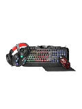 Jedel CP-04 Knights Templar Elite 4-in-1 Gaming Kit - Backlit RGB Keyboard, 1000 DPI RGB Mouse, 40mm Driver RGB Headset, XL Mouse Mat