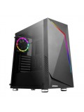 Antec NX300 ATX Gaming Case with Window, No PSU, Tempered Glass, ARGB Rear Fan & Front ARGB LED Strip, LED Control Button, Black