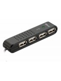 Trust 4 Port USB 2.0 Mini Hub for PC, Laptop - Black