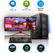 Refurbished Intel Core i3-8350K, 16GB RAM, 1TB HDD, 256GB SSD, GTX 1050 Ti 4GB, Gaming Pc