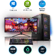 Refurbished Intel Core i5-6600K, 16GB RAM, 1TB HDD, 256GB SSD, GTX 1050 Ti 4GB, Gaming Pc