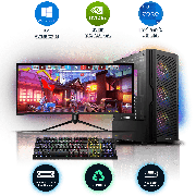 Refurbished Intel Core i7-7700K, 16GB RAM, 1TB HDD, 256GB SSD, GeForce GTX 1650 4GB, Gaming Pc