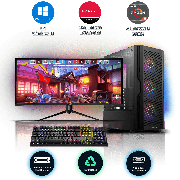Refurbished AMD Ryzen 5 5600X, 16GB RAM, 256GB SSD, 1TB HDD, AMD Radeon RX 580 8GB, Gaming PC