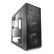 Fractal Design Focus G (Gunmetal) Gaming Case w/ Clear Window, ATX, 2 White LED Fans, Kensington Bracket, Filtered Front, Top & Base Air Intakes