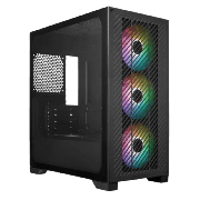 Cooler Master Elite 301 Gaming Case w/ Glass Side, Micro ATX, 3x ARGB Fans, PSU Shroud, Intake Grill, USB-C, Black