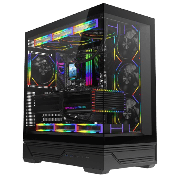 Destiny Black ATX Gaming Case With Two-Sided Tempered Glass and 4 x 120mm Infinity PWM ARGB Fans With 6-Port Hub Included