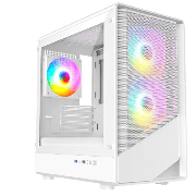 Level 5 White Micro-ATX Mesh PC Gaming Case with 3 x 120mm PWM ARGB Fans Included With Tempered Glass Side Panel