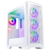 Pro Creator XE Mid-Tower E-ATX PC White Gaming Case With Mesh Front Panel and Tempered Glass Side Panel 1 x USB3.0 2 x USB2.0