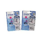 Brand New EPSON 27XL/ Magenta Cartridge/ ORIGINAL T2713/ ALARM CLOCK/ (Pack of 2)