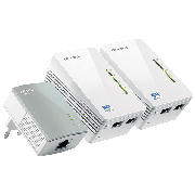 TP-LINK (TL-WPA4220T KIT) 300Mbps AV600 Wireless N Powerline Adapter Triple Kit - White