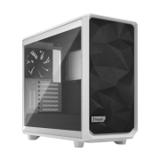Fractal Design Meshify 2 (White TG) Gaming Case w/ Clear Glass Window, E-ATX, Angular Mesh Front, 3 Fans, Fan Hub, Detachable Front Filter, USB-C, White