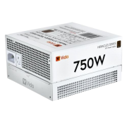 Vida 750W Heracles White ATX Gaming PSU, 80+ Bronze, 14cm Ultra-Quiet FDM Fan, Flat White Cables, Power Lead Not Included