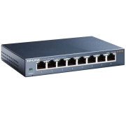 TP-LINK (TL-SG108) 8-Port Gigabit Unmanaged Desktop Switch, Steel Case