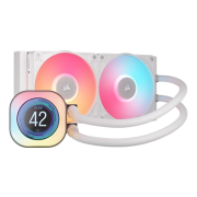 Corsair iCUE LINK TITAN 240 RX LCD RGB Liquid CPU Cooler, RX120 RGB Magnetic Dome Fans, Personalised LCD Screen, iCUE LINK Hub Included, White