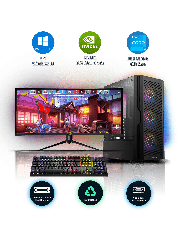 Refurbished Intel Core i3-8350K, 16GB RAM, 1TB HDD, 256GB SSD, GTX 1050 Ti 4GB, Gaming Pc