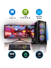 Refurbished Intel Core i3-13100, 16GB RAM, 1TB HDD, 256GB SSD, GTX 1650 SUPER 4GB, Gaming Pc