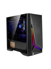 Antec DP301M Dapper Dark Phantom Gaming Case with Window, Micro ATX, No PSU, Tempered Glass, ARGB Front Panel 