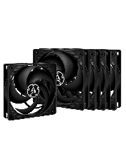 Arctic P12 Pressure Optimised 12CM Case Fans x5, Fluid Dynamic, Value Pack (5 Fans) - Black