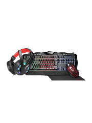 Jedel CP-04 Knights Templar Elite 4-in-1 Gaming Kit - Backlit RGB Keyboard, 1000 DPI RGB Mouse, 40mm Driver RGB Headset, XL Mouse Mat