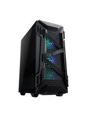 Asus TUF Gaming GT301 Compact Gaming Case with Window, ATX, No PSU, Tempered Glass, 3 x 12cm RGB Fans, RGB Controller, Headphone Hook
