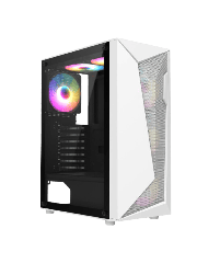 Carisma White ATX Gaming Case with Mesh and ABS Front and Tempered Glass Side Panel with 6 x ARGB Fans and 6-Port MB Sync Hub
