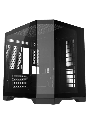 DS240 Black Micro-ATX Gaming Case With Dual Chamber Panoramic Tempered Glass With 6 Port PWM Hub